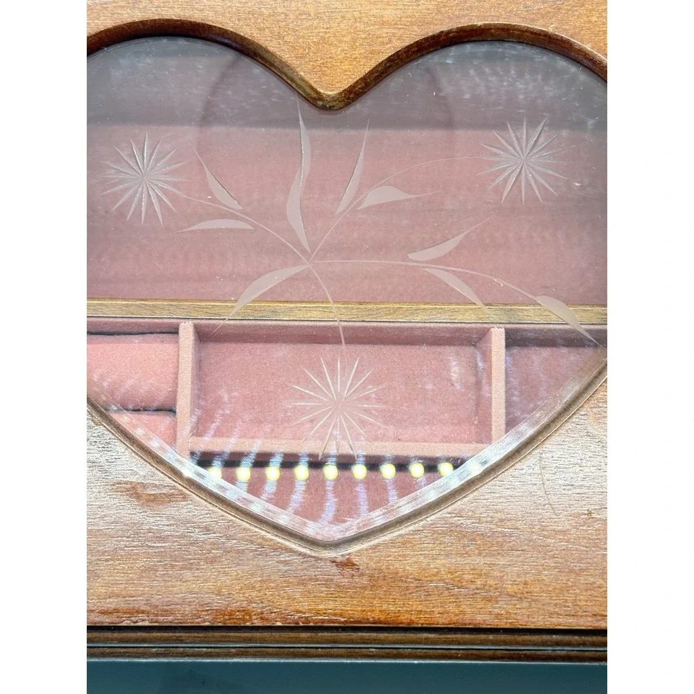 Vintage Mele Heart Jewelry Box 90s Y2K Cottagecore Coquette Keepsake, Floral